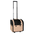 Brown Wheeled Travel Pet Carrier D4372