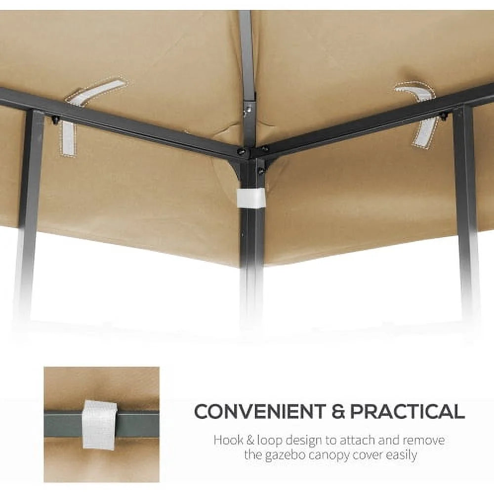 10x10 Ft Double Tiered Gazebo Replacement Canopy Q49146