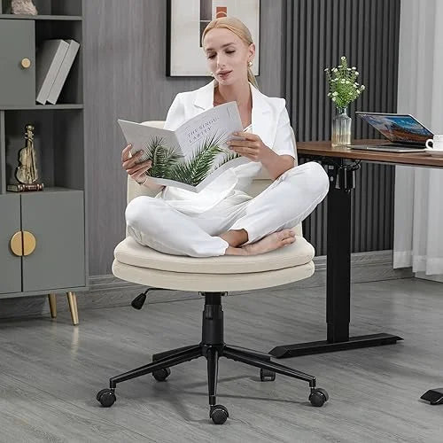 Black Armless Fabric Swivel Office Chair A8508
