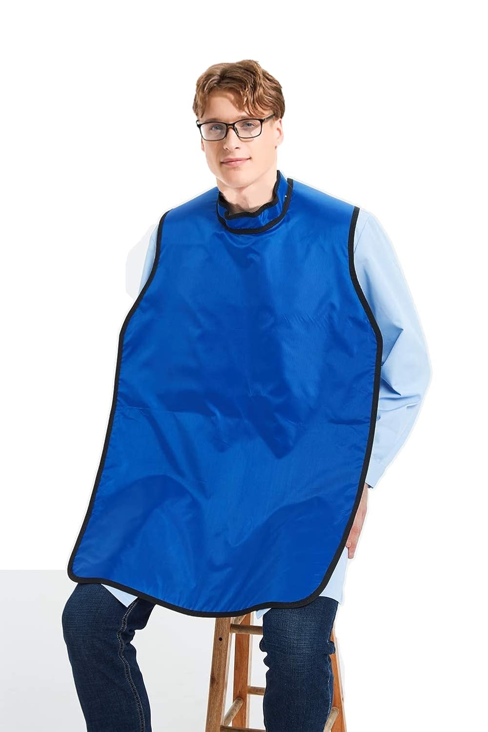 Dental X-Ray Apron with Thyroid Shield Collar, 0.3mm Lead, Grey B1199