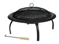 Black 22" Portable Folding Steel Wood Burning Fire Pit with Carrying Bag K850665