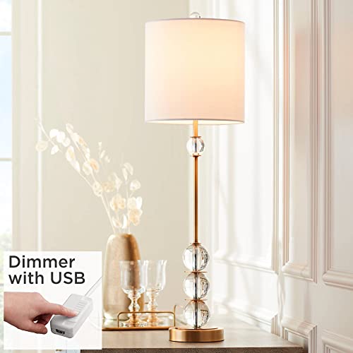 Modern Art Deco Buffet Table Lamp with USB Dimmer Cord K97770