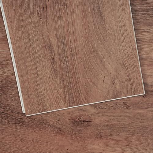 Interlocking Vinyl Floor Tiles 48 x 7.3 inch 10 Tiles 5.5mm Thick Natural Wood Grain B124