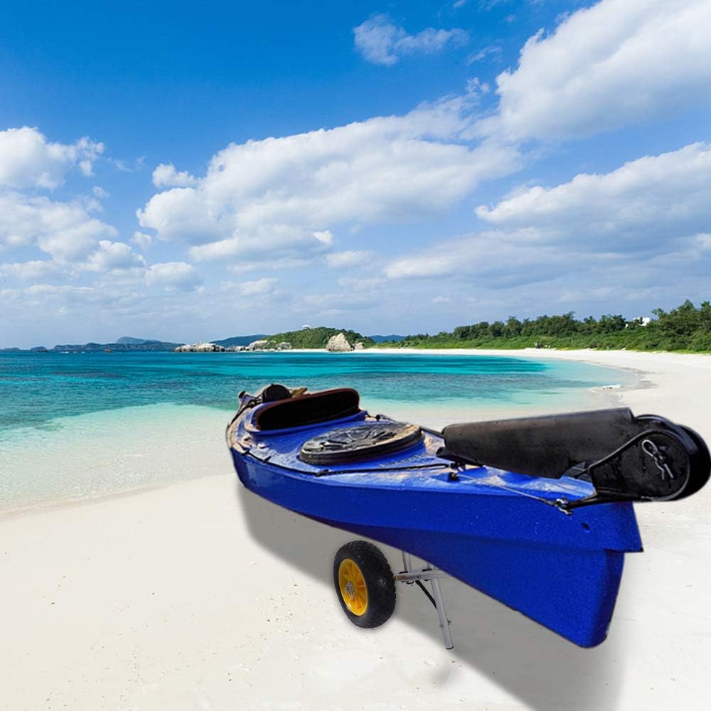 1.5MM Aluminum Alloy Canoeing Trailer Cart Silver E84183