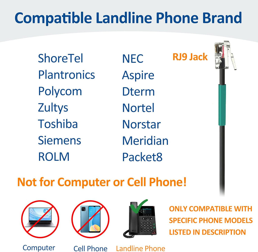 Corded Telephone Headset with Noise Canceling Mic F738