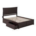 King Platform Bed with Footboard and 2 Drawers in Espresso B455693