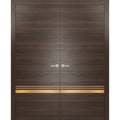Solid French Double Doors 48 x 84 inches Wood with Frosted Glass I670577