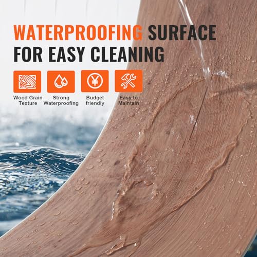 Interlocking Vinyl Floor Tiles 48 x 7.3 inch 10 Tiles 5.5mm Thick Natural Wood Grain B124