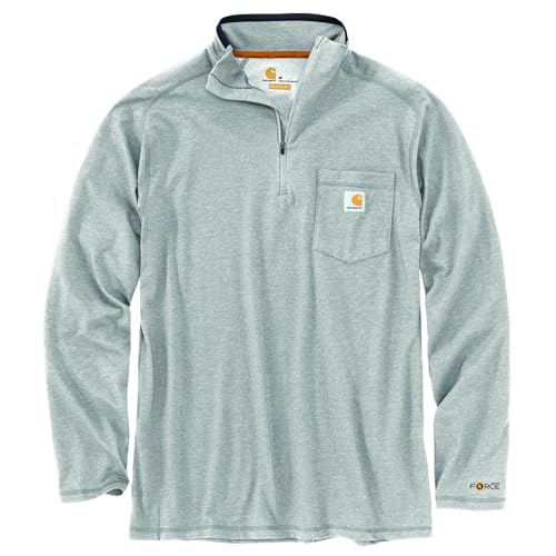 Men's Relaxed Fit Midweight Long-sleeve Quarter-zip Mock-neck T-shirt L747