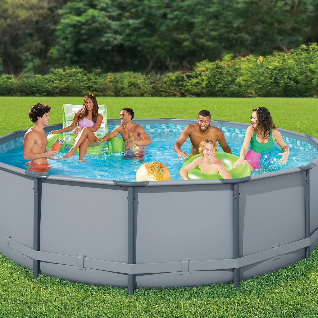 14 ft Round Metal Frame Above Ground Swimming Pool S7777
