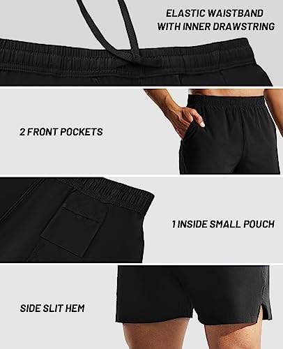 Men's 5 Inch Running Athletic Shorts with Pockets Quick Dry Lightweight Elastic Waist V75407