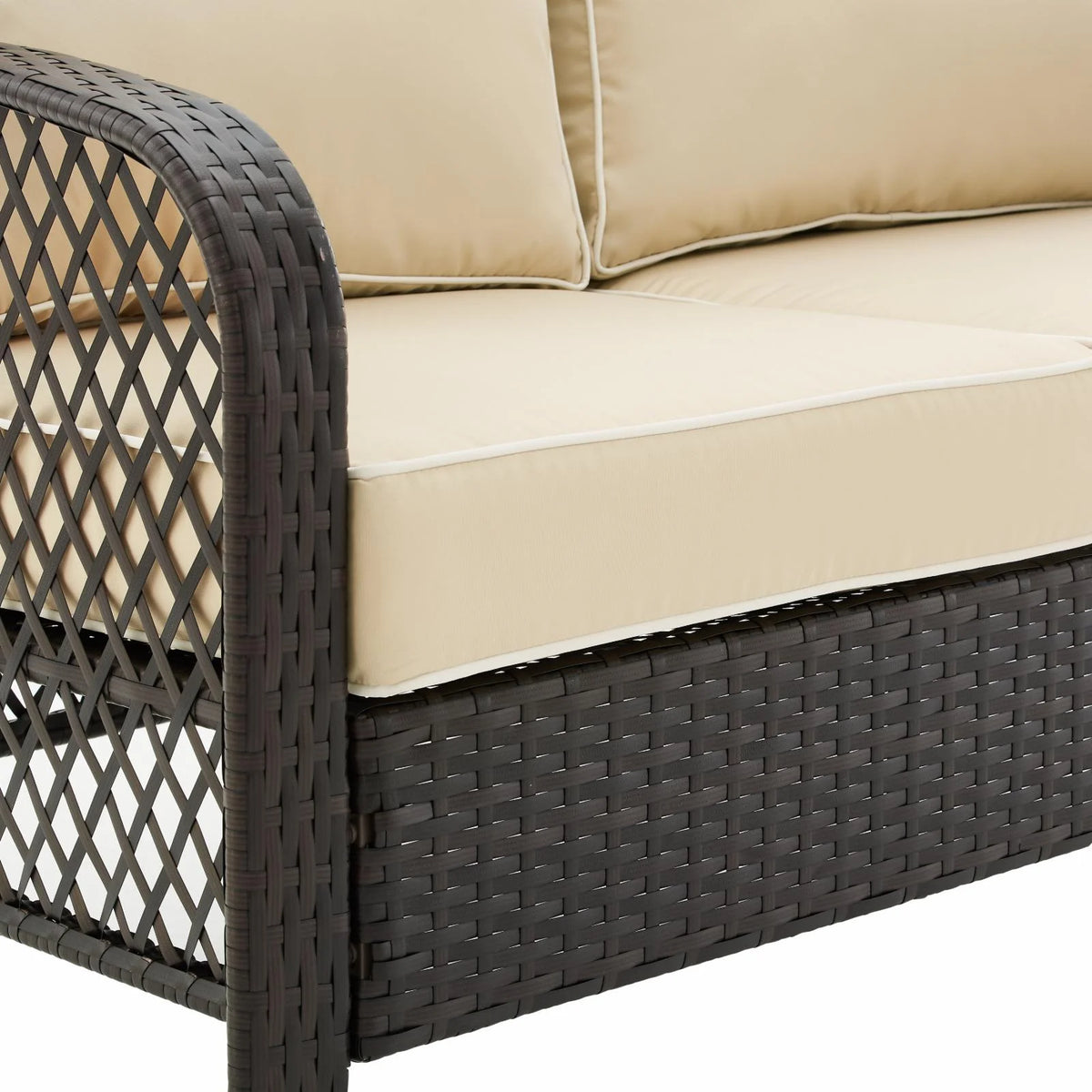 4 Piece Wicker Patio Sofa Set in Brown and Sand L4269