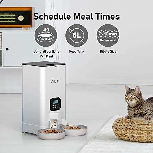 Automatic Cat Feeder with 2 Stainless Steel Bowls L626