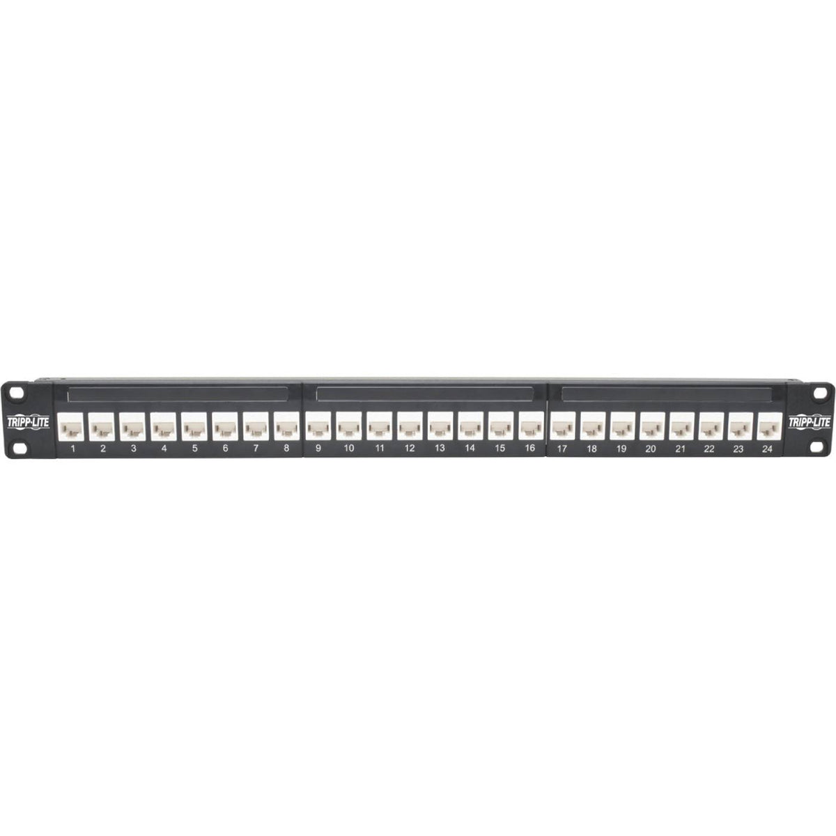 24-Port Cat6a Patch Panel Feedthrough Rackmount RJ45 Ethernet 1U R437