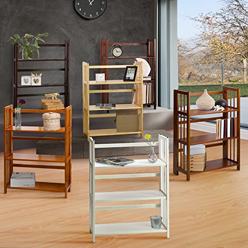 3 Shelf Folding Bookcase, 27.5" Wide, Espresso L80961