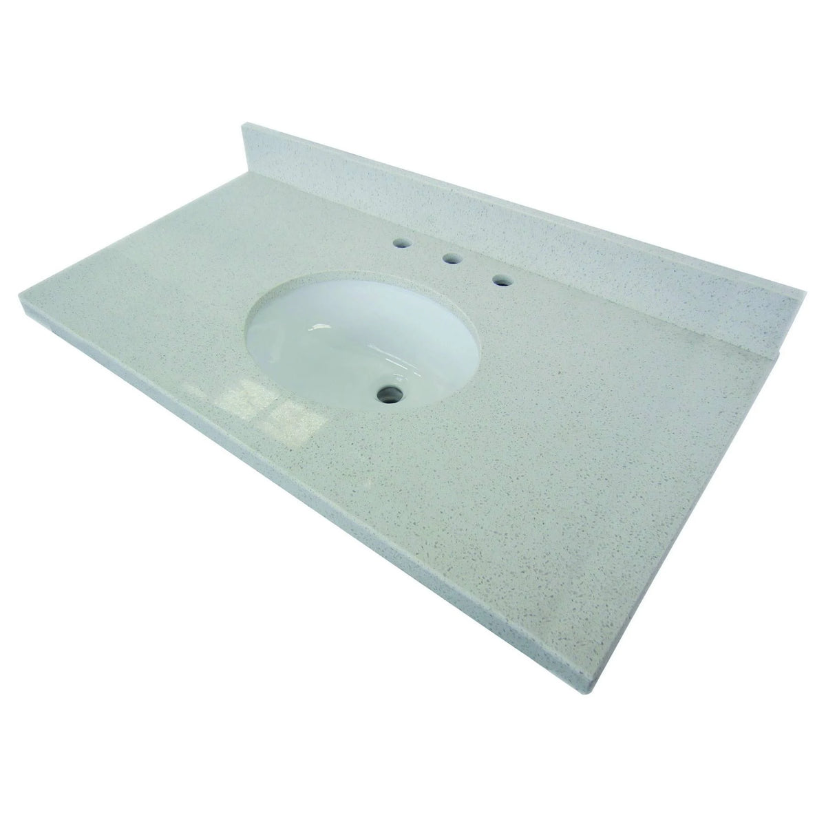 White Quartz 36-Inch Vanity Top with Undermount Sink H9512