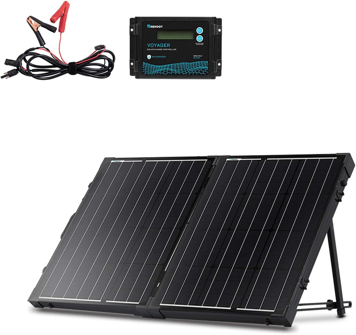 100 Watt 12 Volt Monocrystalline Portable Foldable Solar Panel Suitcase V11324