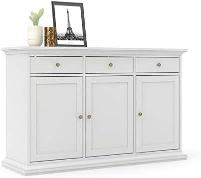 White 3 Door 3 Drawer Sideboard Cabinet S92492