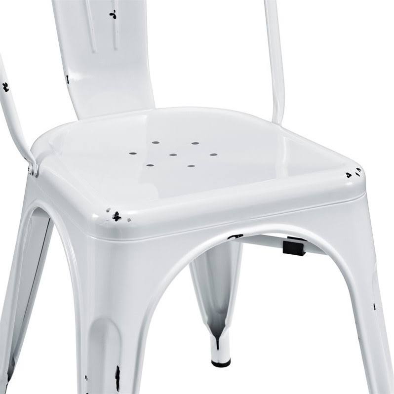 Antique White Metal Cafe Chair W173059