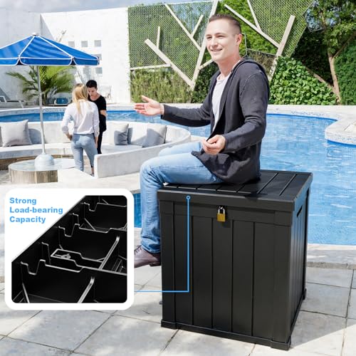 100 Gallon Black Resin Outdoor Storage Box C652198