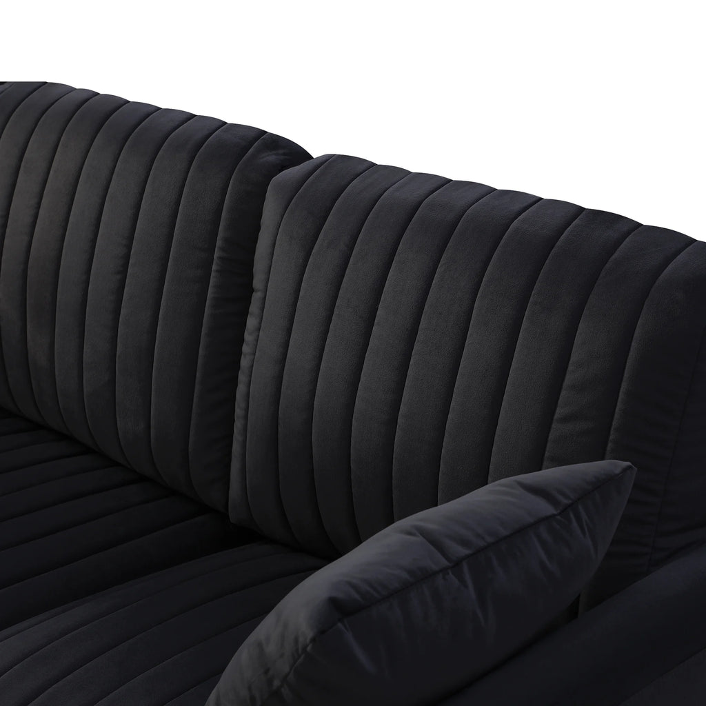 Black Velvet Loveseat R14771