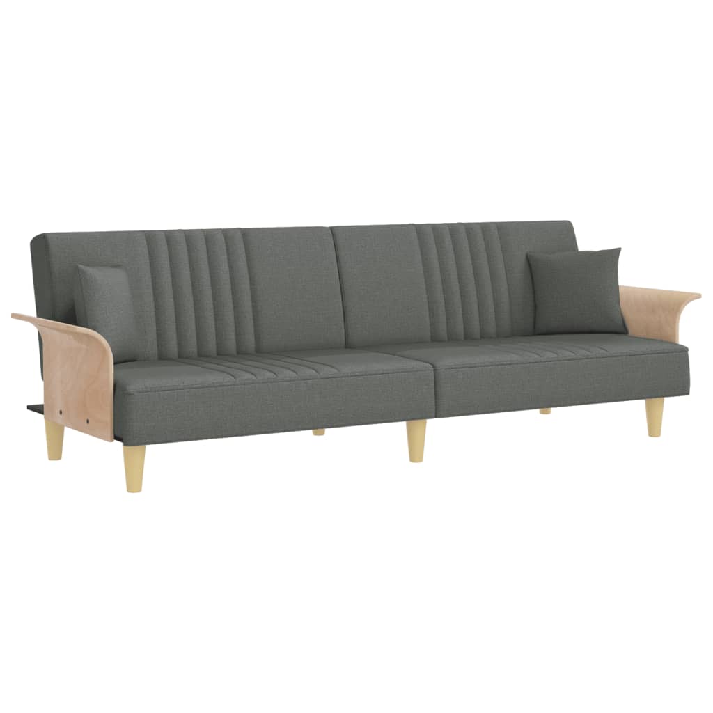 Dark Gray Fabric Sofa Bed with Armrests G6190