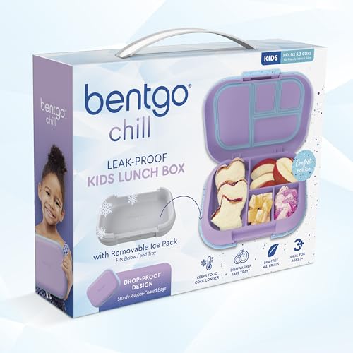 Kids Leak-Proof 4-Compartment Bento Lunch Box with Built-In Ice Pack L40750