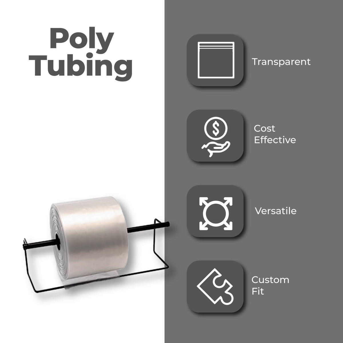2.5" x 1500' Clear Polyethylene Poly Tubing Single Roll Y127