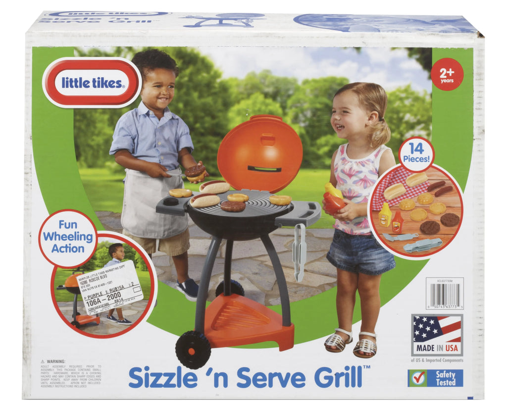 15-Piece Outdoor Plastic Pretend Play Barbecue Grill Toys Playset D12348