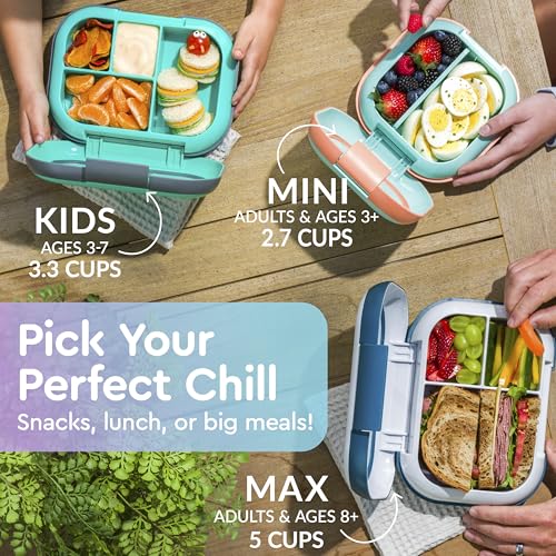 Kids Leak-Proof 4-Compartment Bento Lunch Box with Built-In Ice Pack L40750