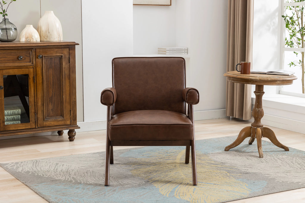 Leisure Chair with Solid Wood Armrest and Feet R520