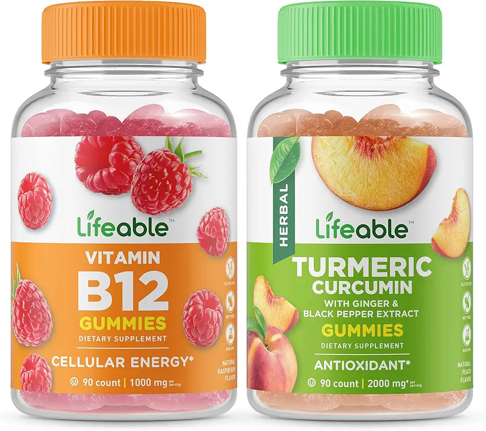 Vitamin B12 + Turmeric Curcumin Gummies Bundle U6342