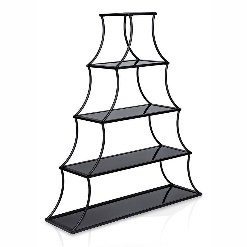 Industrial Metal 5-Shelf Bookcase in Sand Black D209