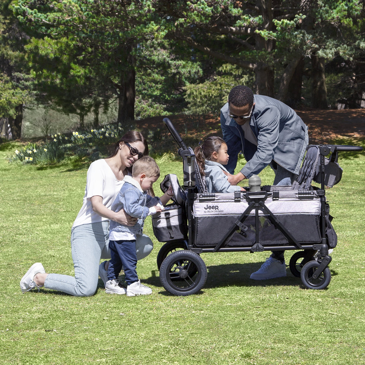 Grey 4 Seater Stroller Wagon V6810