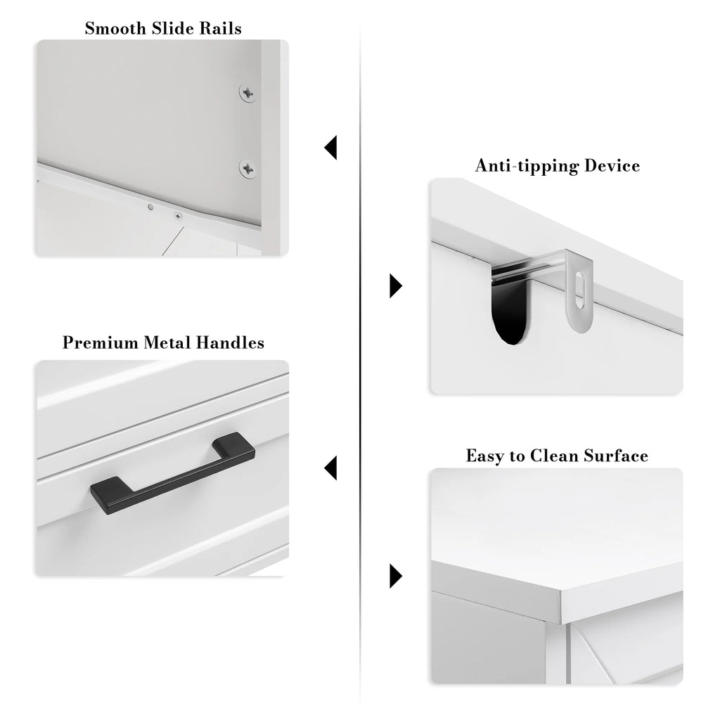 White 6 Drawer Tall Dresser L6302