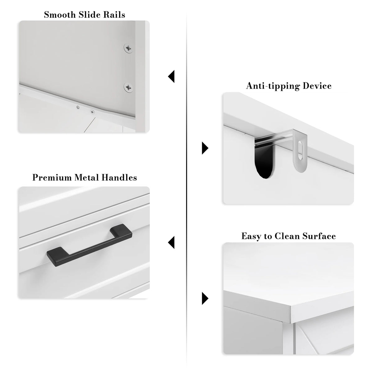 White 6 Drawer Tall Dresser L6302