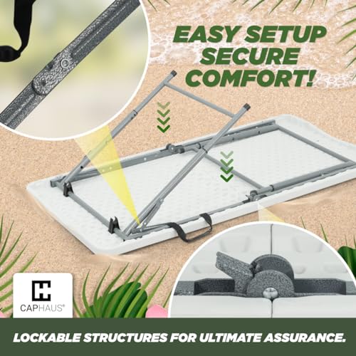 White Foldable Utility Bi-Fold Table X19844