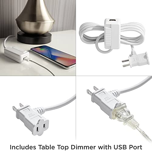 Modern Art Deco Buffet Table Lamp with USB Dimmer Cord K97770
