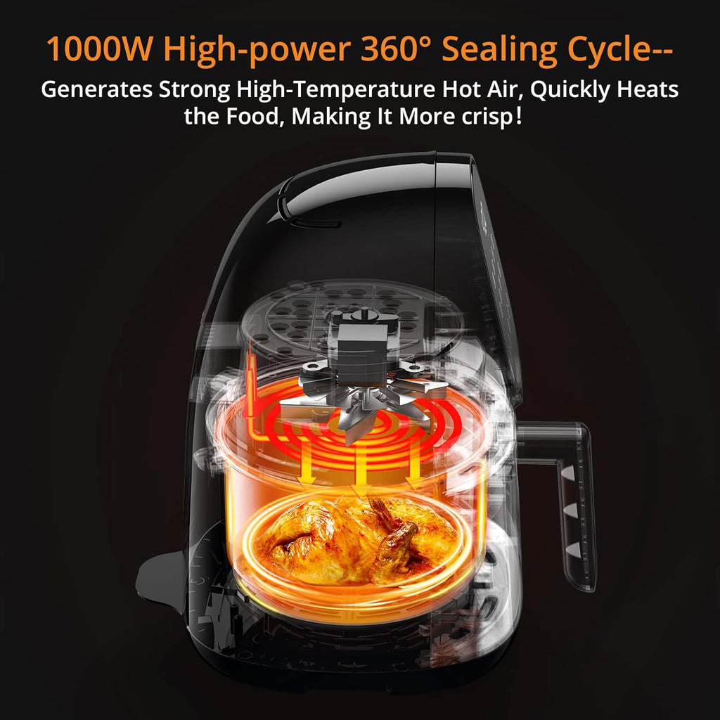 2.2 Quart 1000W Electric Air Fryer with LCD Touch Screen & Nonstick Frying Pot Y49089