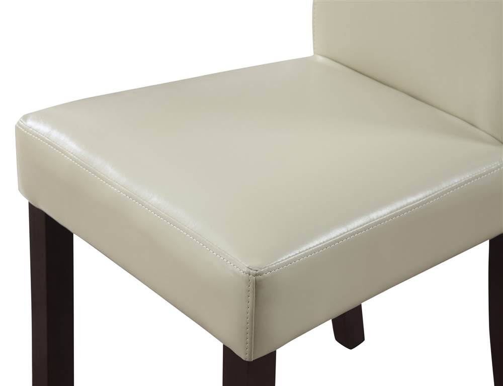 Faux Leather Parson Dining Chair, Satin Cream, Set of 2 K840