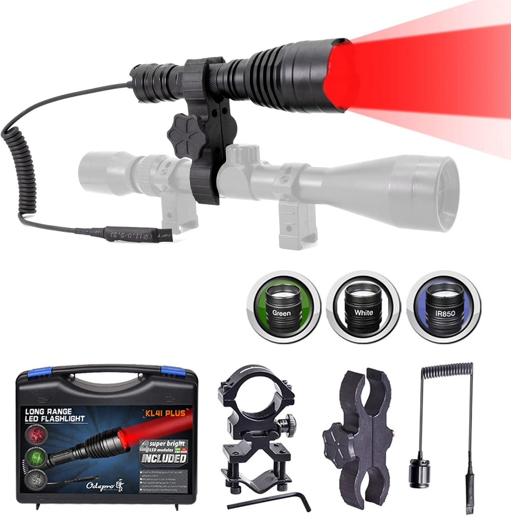 Hunting Flashlight Kit with Interchangeable LED Modules and Remote Pressure Switch Y425