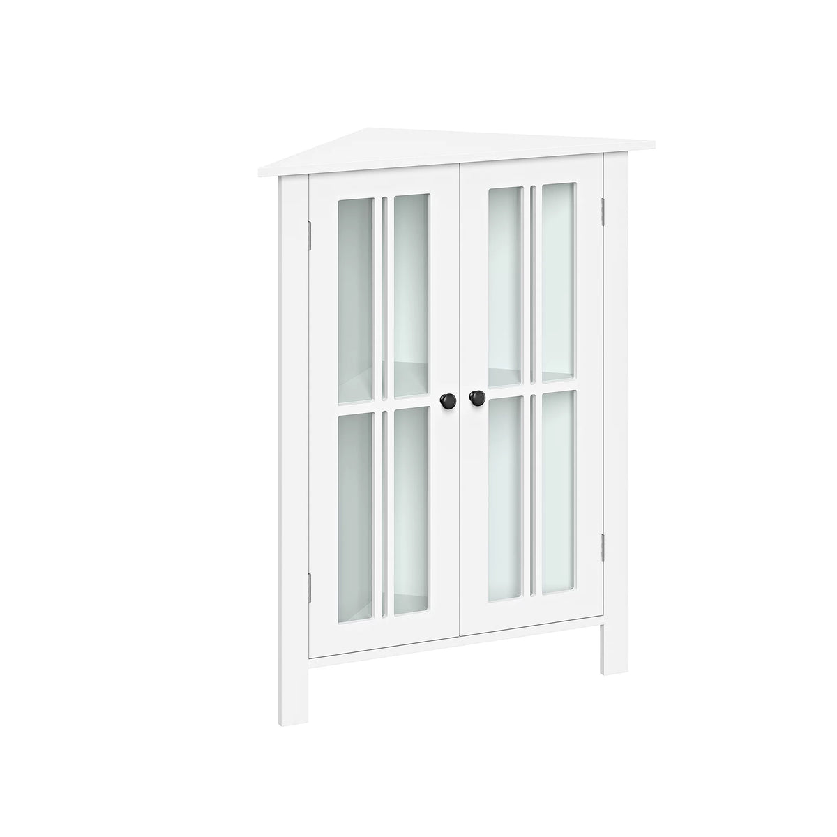 White Two-Door Wood Corner Cabinet D42408