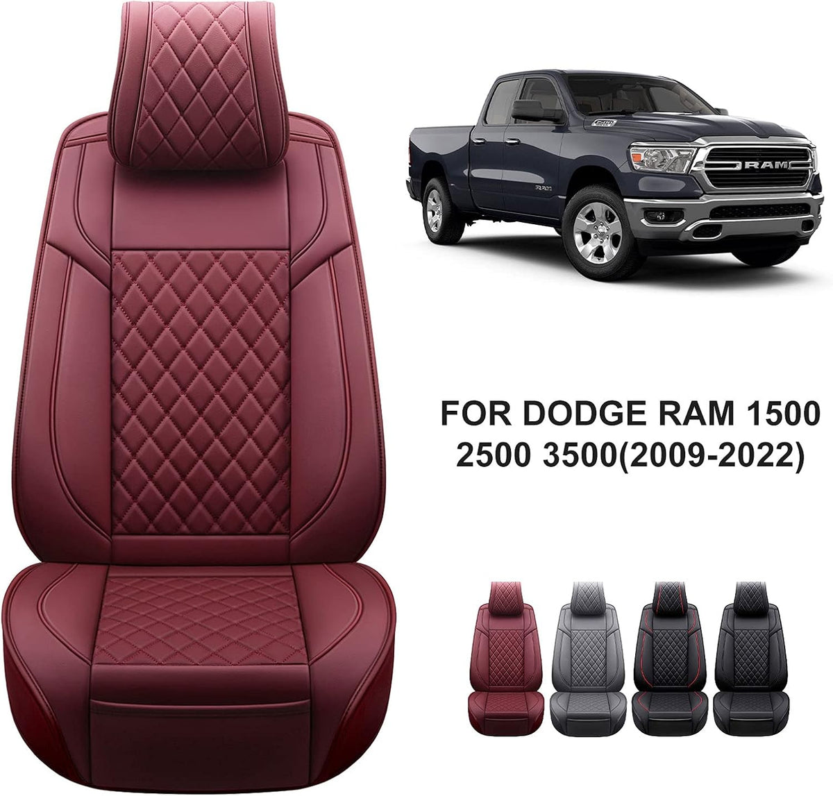 Black Leather Truck Seat Covers Full Set A609