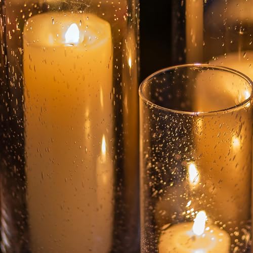 3 PCS Clear Glass Cylinder Candle Holder P6160