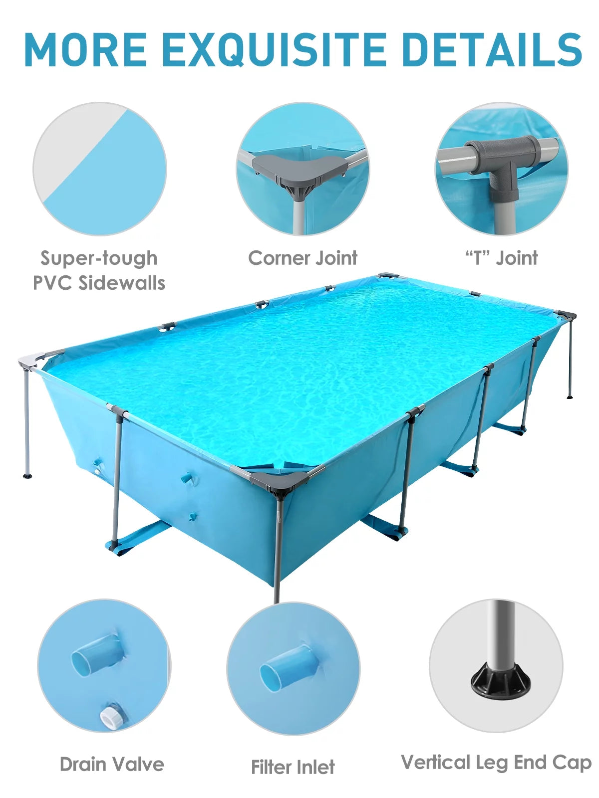 10 ft Above Ground Rectangular Frame Swimming Pool H8434