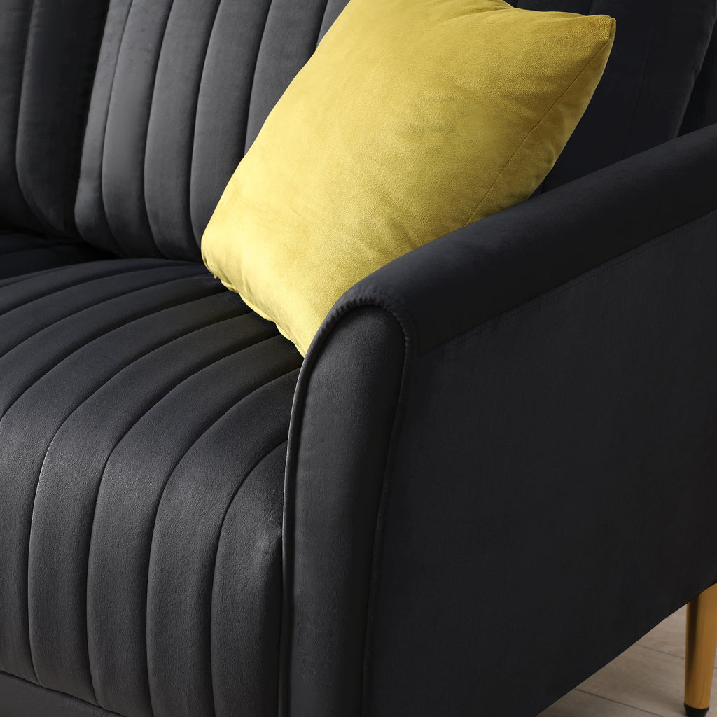 Black Velvet Loveseat R14771