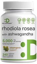 Rhodiola Rosea with Ashwagandha 240 Veggie Capsules J403402
