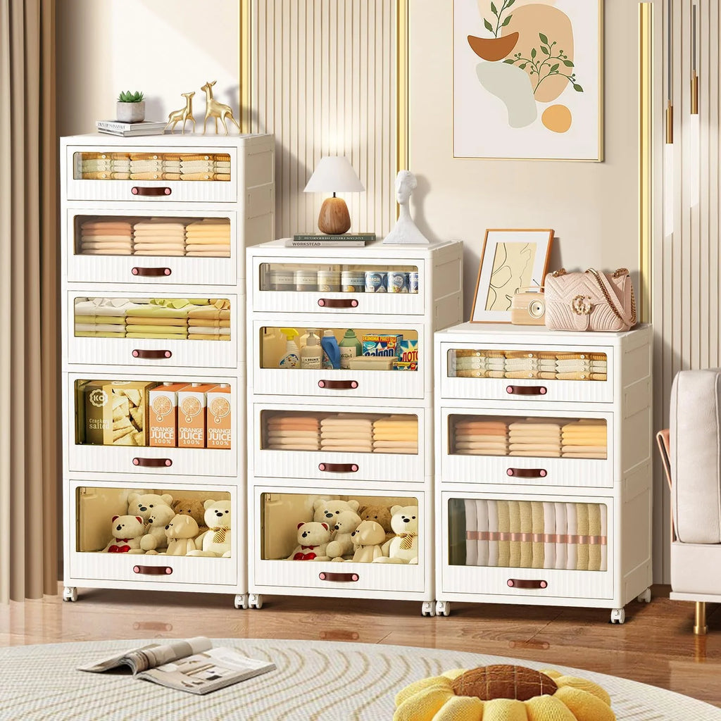 White 5 Drawer Plastic Dresser P763
