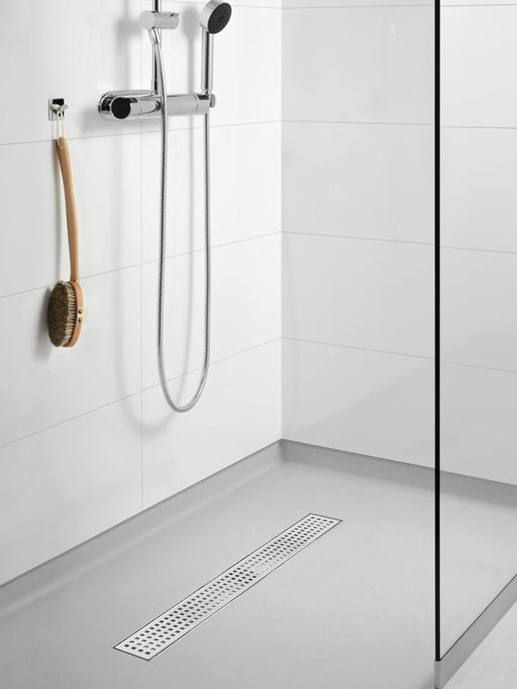 24 inch 304 Stainless Steel Linear Shower Drain with Grid Cover, Pack of 2 O311