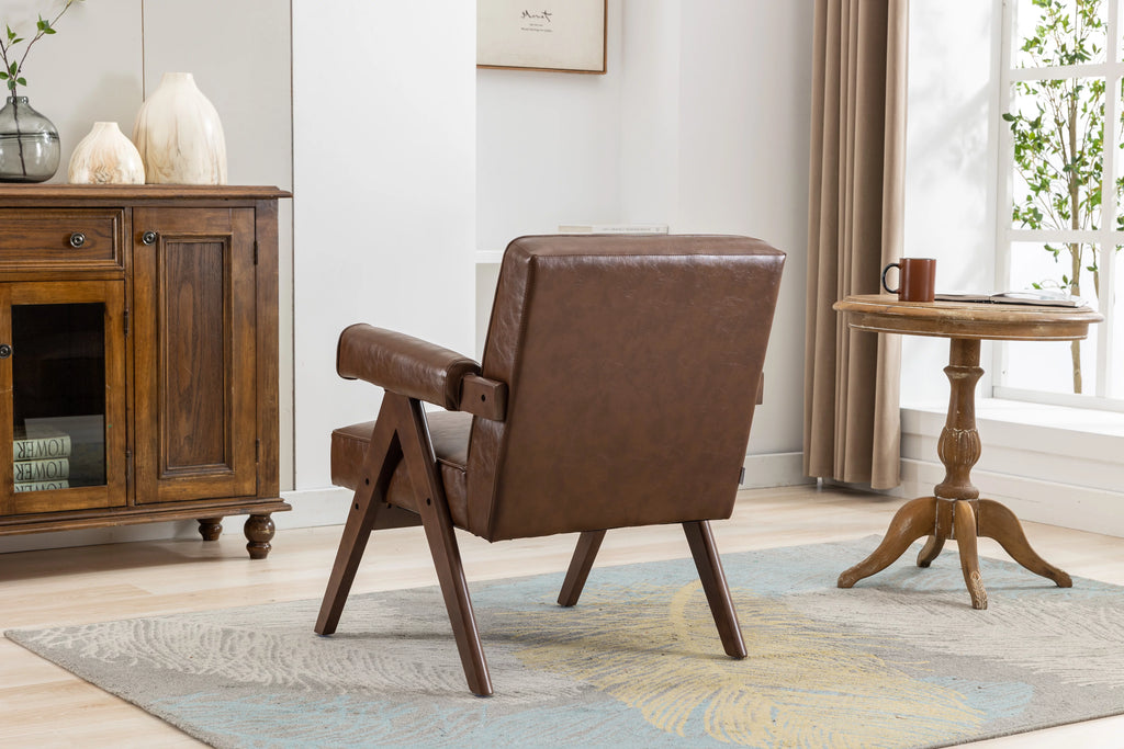 Leisure Chair with Solid Wood Armrest and Feet R520